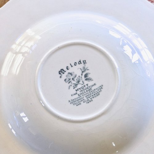 Assiettes vintage Myott England terre de fer anglaise collection Melody