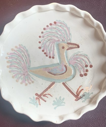 Atelier Cerenne céramique Vallauris décor au coq très bel état