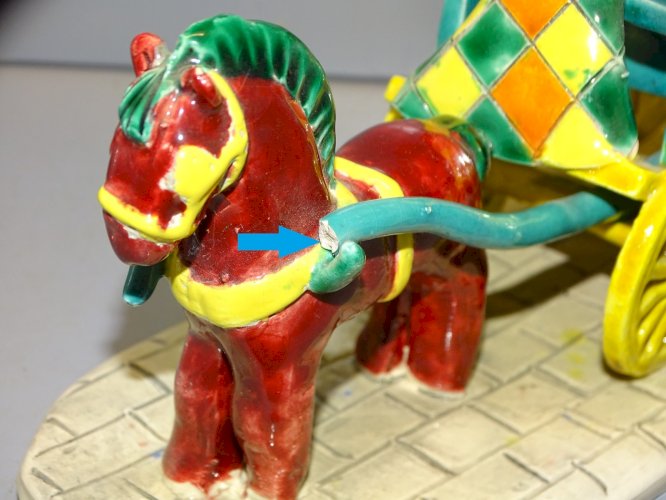 -ATTELAGE CERAMIQUE BARBOTINE VINTAGE Marque VIEUQUELMER PARIS DECO COLLECTION D