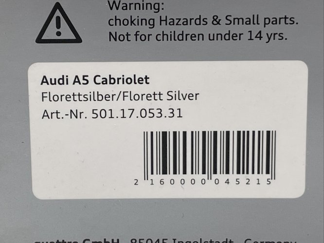 Audi A5 Cabriolet (2017) 1/43 Spark