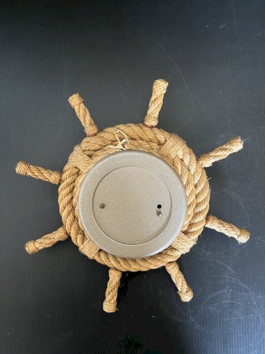 Audoux-Minet Baromètre gouvernail Ancien Vintage Design Corde