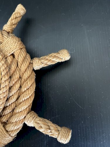 Audoux-Minet Baromètre gouvernail Ancien Vintage Design Corde