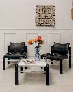 Auguste, the Arkana No. 6 set of armchairs and coffee table.