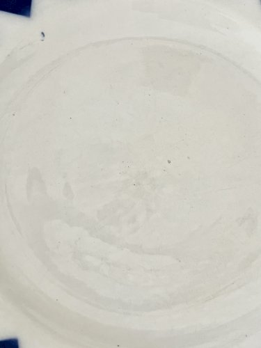 Authenticité - 4 assiettes plates/semi-creuses Losanges bleues - Lamandinoise - Saint Amand 