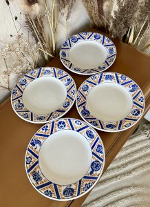 Authenticité - Lot n° 1 - 4 assiettes à dessert Canada - Moulin des Loups - Hamage - Orchies 