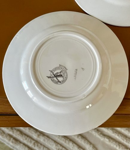 Authenticité - Lot n° 1 - 4 assiettes à dessert Canada - Moulin des Loups - Hamage - Orchies 