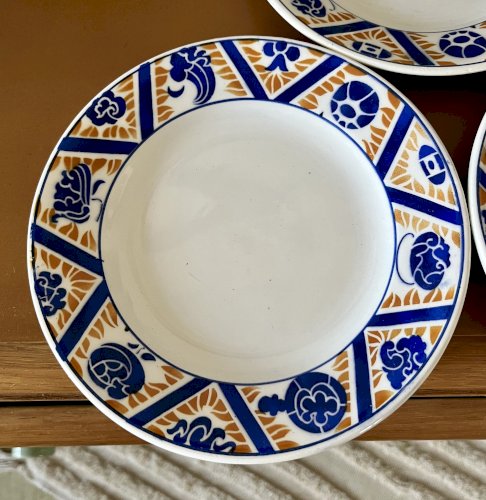 Authenticité - Lot n° 1 - 4 assiettes à dessert Canada - Moulin des Loups - Hamage - Orchies 