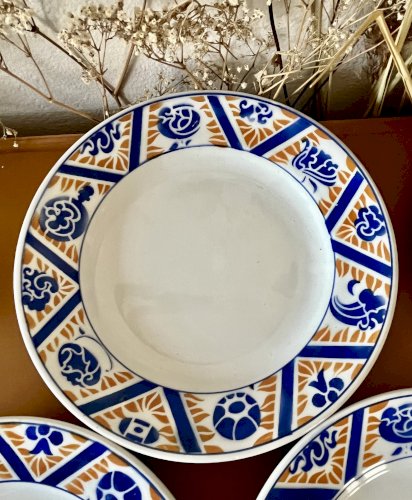 Authenticité - Lot n° 1 - 4 assiettes à dessert Canada - Moulin des Loups - Hamage - Orchies 