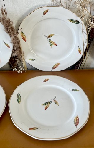 Authenticité - Lot n° 1 - 6 assiettes plates Nemours - 23 cm - Digoin Sarreguemines