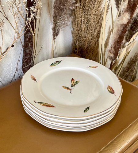 Authenticité - Lot n° 1 - 6 assiettes plates Nemours - 23 cm - Digoin Sarreguemines