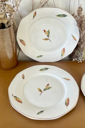 Authenticité - Lot n° 1 - 6 assiettes plates Nemours - 23 cm - Digoin Sarreguemines