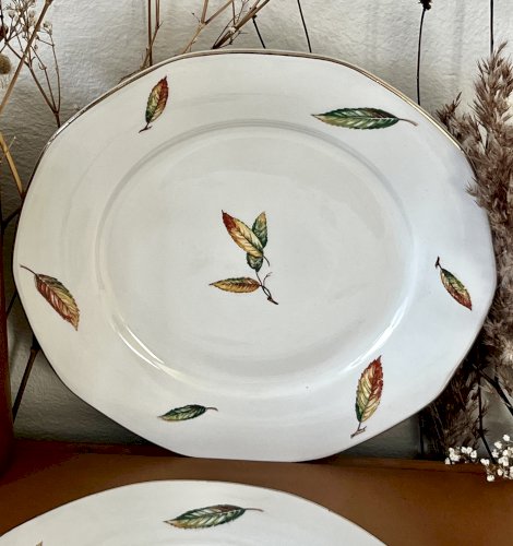 Authenticité - Lot n° 1 - 6 assiettes plates Nemours - 23 cm - Digoin Sarreguemines