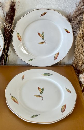 Authenticité - Lot n° 1 - 6 assiettes plates Nemours - 23 cm - Digoin Sarreguemines