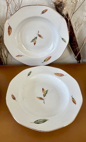 Authenticité - Lot n°2 - 6 assiettes creuses Nemours - 22,8 cm - Digoin Sarreguemines