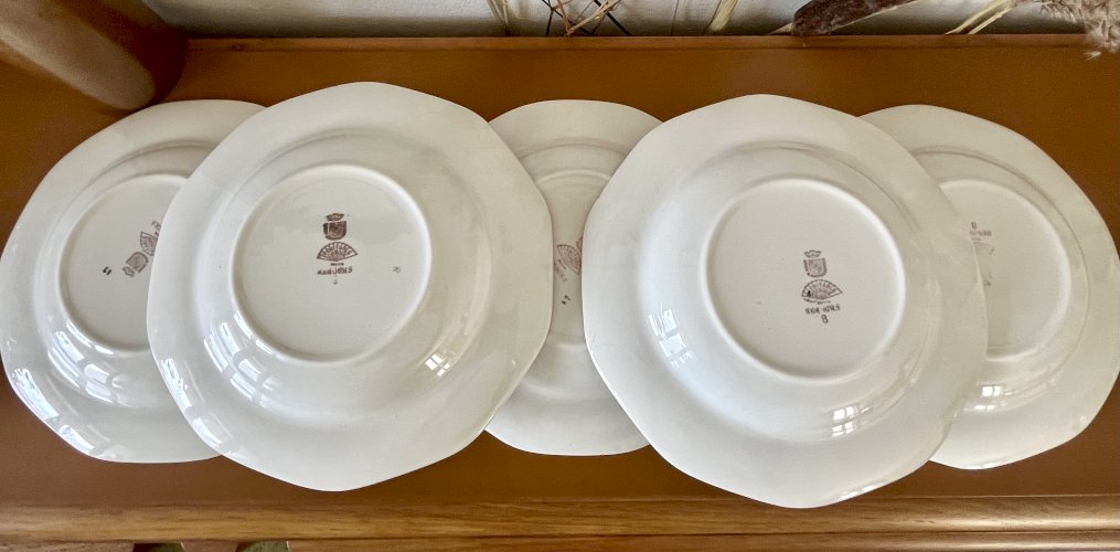 Authenticité - Lot n°2 - 6 assiettes creuses Nemours - 22,8 cm - Digoin Sarreguemines