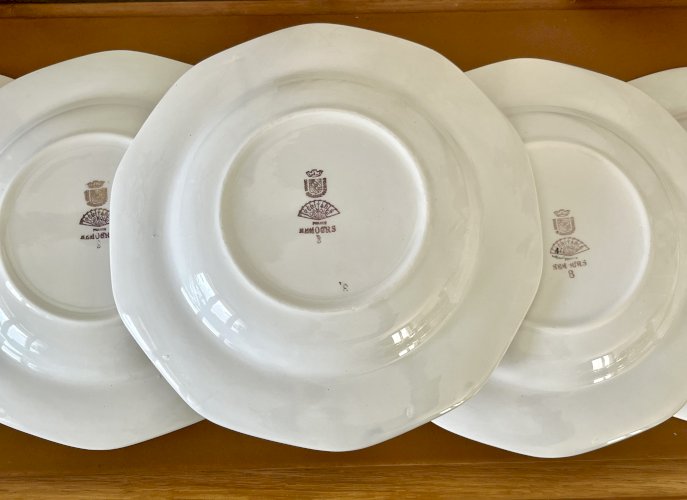 Authenticité - Lot n°2 - 6 assiettes creuses Nemours - 22,8 cm - Digoin Sarreguemines