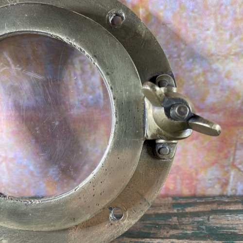 Authentique hublot en laiton 1920 Stockholm Suède déco marine vintage yacht