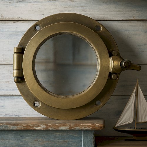 Authentique hublot en laiton 1920 Stockholm Suède déco marine vintage yacht