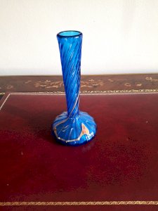 Authentic berluze vase made of glass by Mic and Bob Le Bleis from the 1970s, Maure-vieil glassware for collectors.