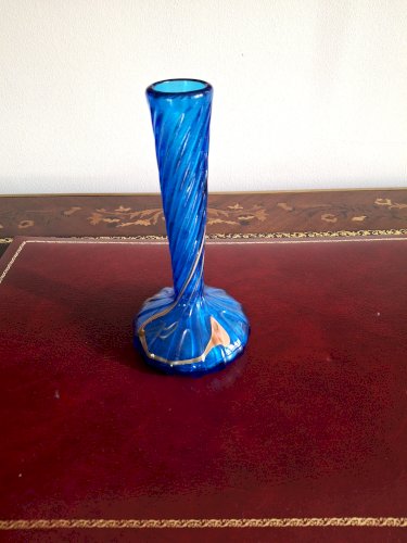 Authentique vase berluze pâte de verre de Mic et Bob Le Bleis années 1970 verrerie Maure-vieil à collectionner