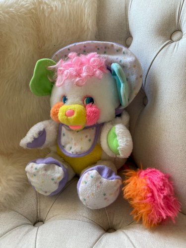 AV7⚜️ Ancienne Peluche Doudou Popples Bébé Baby Bibsy Mattel 1986 Vintage