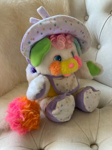 AV7⚜️ Ancienne Peluche Doudou Popples Bébé Baby Bibsy Mattel 1986 Vintage