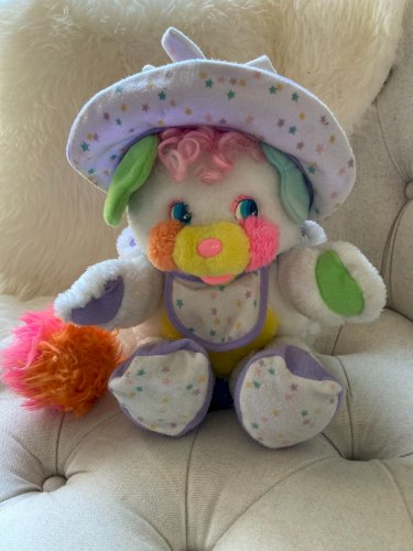 AV7⚜️ Ancienne Peluche Doudou Popples Bébé Baby Bibsy Mattel 1986 Vintage
