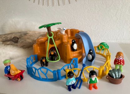 AV7⚜️ Playmobil 123 Zoo Animal Park Toy Animals Monkeys, Penguins Ref: 9377