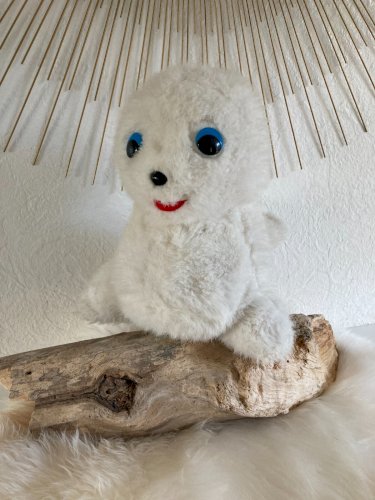 AV7⚜️  ncienne Peluche Doudou Bébé Phoque Bibifoc Vintage