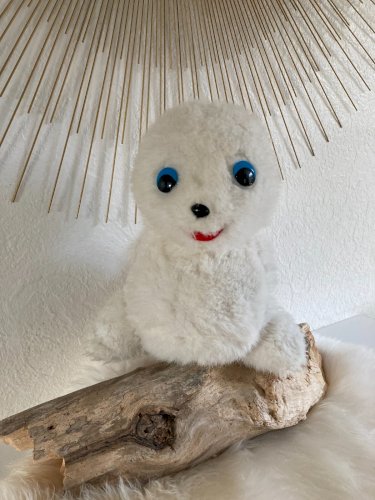 AV7⚜️  ncienne Peluche Doudou Bébé Phoque Bibifoc Vintage