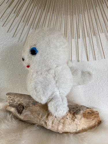 AV7⚜️  ncienne Peluche Doudou Bébé Phoque Bibifoc Vintage
