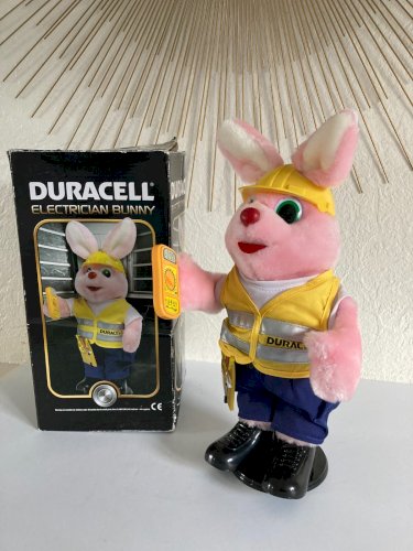 AV7⚜️ Peluche Doudou Publicitaire Le Lapin Bunny Duracell Électricien Électrique