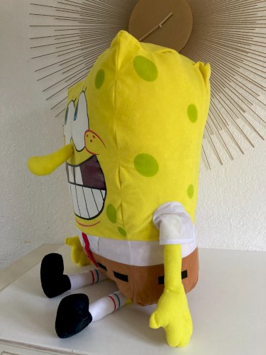 AV7⚜️ Très Grande Peluche Doudou Bob L'éponge Hauteur 60 Cm Assis
