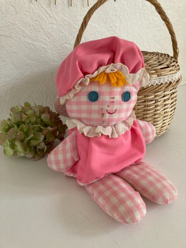 AV7⚜Ancienne Peluche Doudou Poupée de Chiffon Fisher Price Vintage 1975 Réf: 420