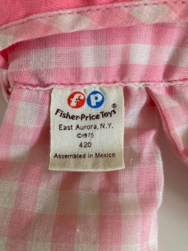 AV7⚜Ancienne Peluche Doudou Poupée de Chiffon Fisher Price Vintage 1975 Réf: 420