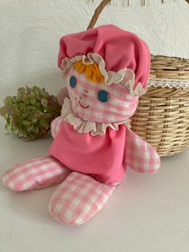 AV7⚜Ancienne Peluche Doudou Poupée de Chiffon Fisher Price Vintage 1975 Réf: 420
