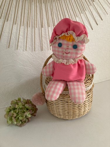 AV7⚜Ancienne Peluche Doudou Poupée de Chiffon Fisher Price Vintage 1975 Réf: 420