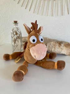 AV7⚜️Peluche Doudou Le Cheval Pile Poil Toy Story Disneyland Hauteur 37Cm Debout