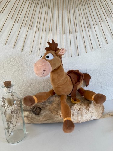 AV7⚜️Peluche Doudou Le Cheval Pile Poil Toy Story Disneyland Hauteur 37Cm Debout