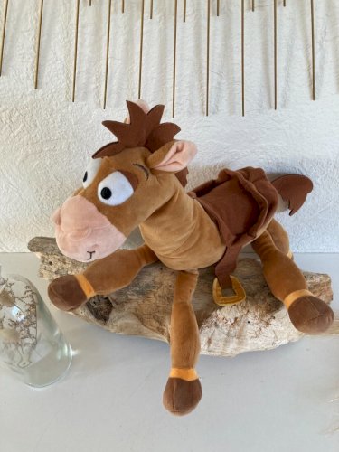 AV7⚜️Peluche Doudou Le Cheval Pile Poil Toy Story Disneyland Hauteur 37Cm Debout