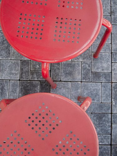 Axel, la paire de tabourets en métal N°465