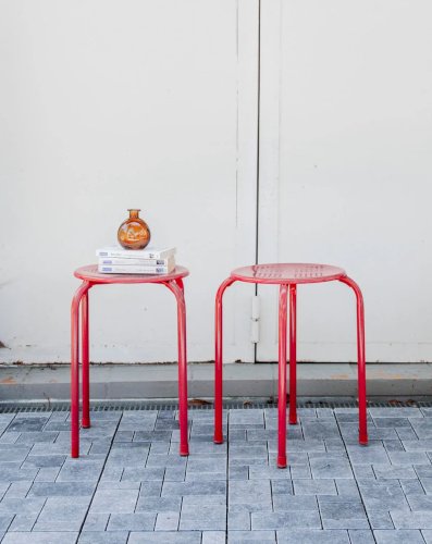 Axel, la paire de tabourets en métal N°465