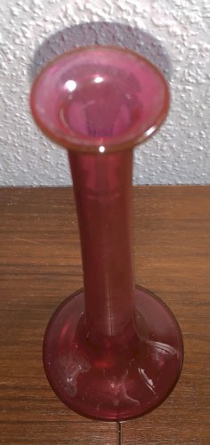 Baccarat vase soliflore cristal soufflé rouge rubis XIXe étiquette d'origine