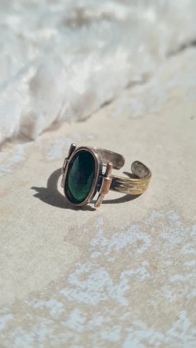 Bague ajustable émaillée