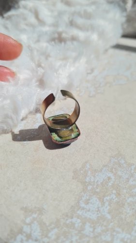 Bague ajustable émaillée