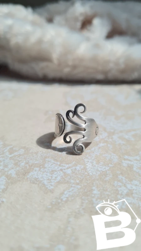 Bague  ajustable Fourchette Métal argenté