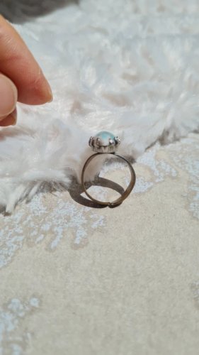 Bague ajustable vintage et pierre en pate de verre