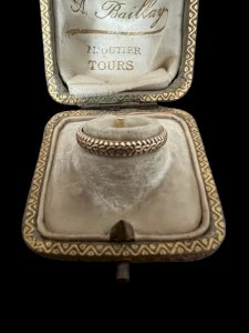 Bague alliance argent vermeil biseauté XIXe siècle, unisexe taille 52FR Vintage