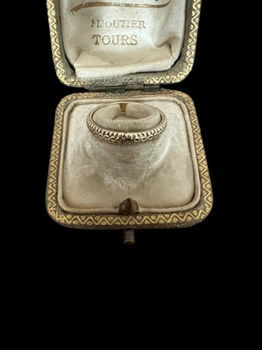 Bague alliance argent vermeil biseauté XIXe siècle, unisexe taille 52FR Vintage