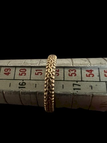 Bague alliance argent vermeil biseauté XIXe siècle, unisexe taille 52FR Vintage